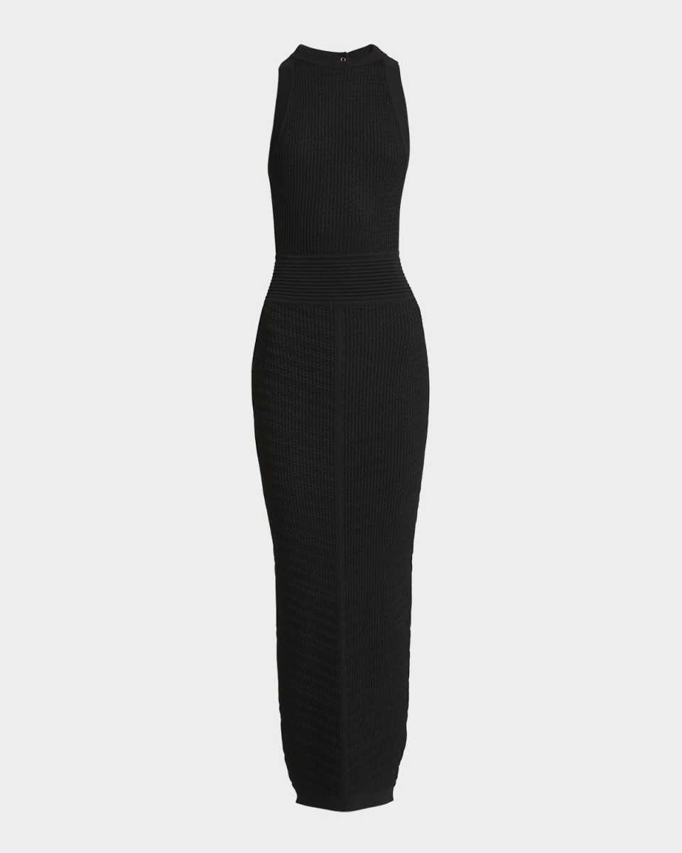 Halter Open-Back Knit Maxi Dress